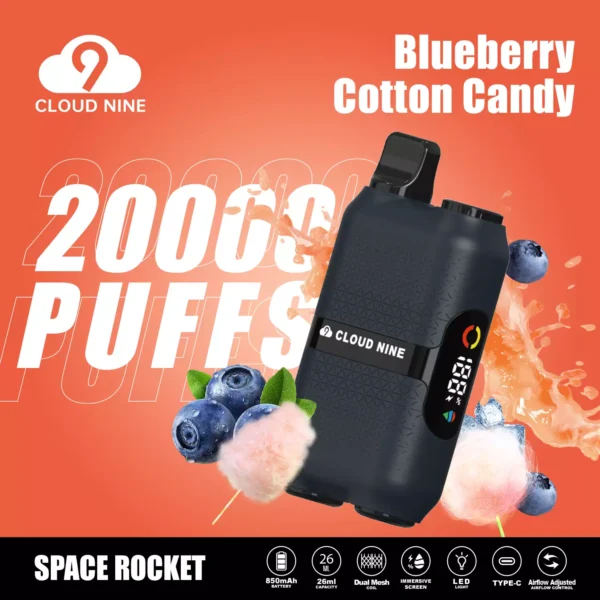 CLOUD NINE D33 20000 Puffs Иммерсивный экран с двойной сеткой 5% Перезаряжаемая одноразовая ручка для вейпов с низким содержанием никотина. Купить оптом - HelpVape - 7