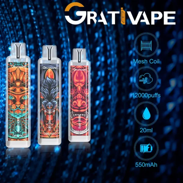 Grativape iStorm 12000 Puffs 0% 2% 3% 5% Low Nicotine Rechargeable Disposable Vapes Pen Bulk Buy Wholesale - HelpVape - 1