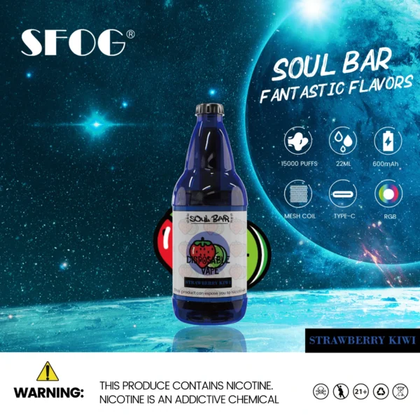 SFOG SOUL BAR 15000 Puff RGB 5% Penna per vaporizzatori usa e getta ricaricabile a basso contenuto di nicotina Acquista all'ingrosso - HelpVape - 3