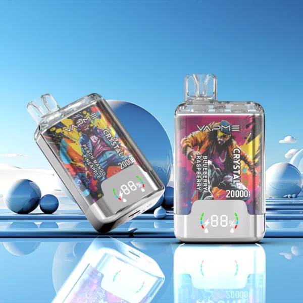 VAPME Crystal 20000 Puffs Double Flavor Digital Screen 2% Låg Nikotin Uppladdningsbar Disponibel Vapes Penna Bulk Köp Partihandel - HelpVape - 1