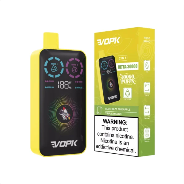 VOPK ULTRA 30000 Rookwolken Dubbele smaak Dual Mesh Digitaal scherm 2% Oplaadbare wegwerpvapes-pen met laag nicotinegehalte Bulk Koop groothandel - HelpVape - 5